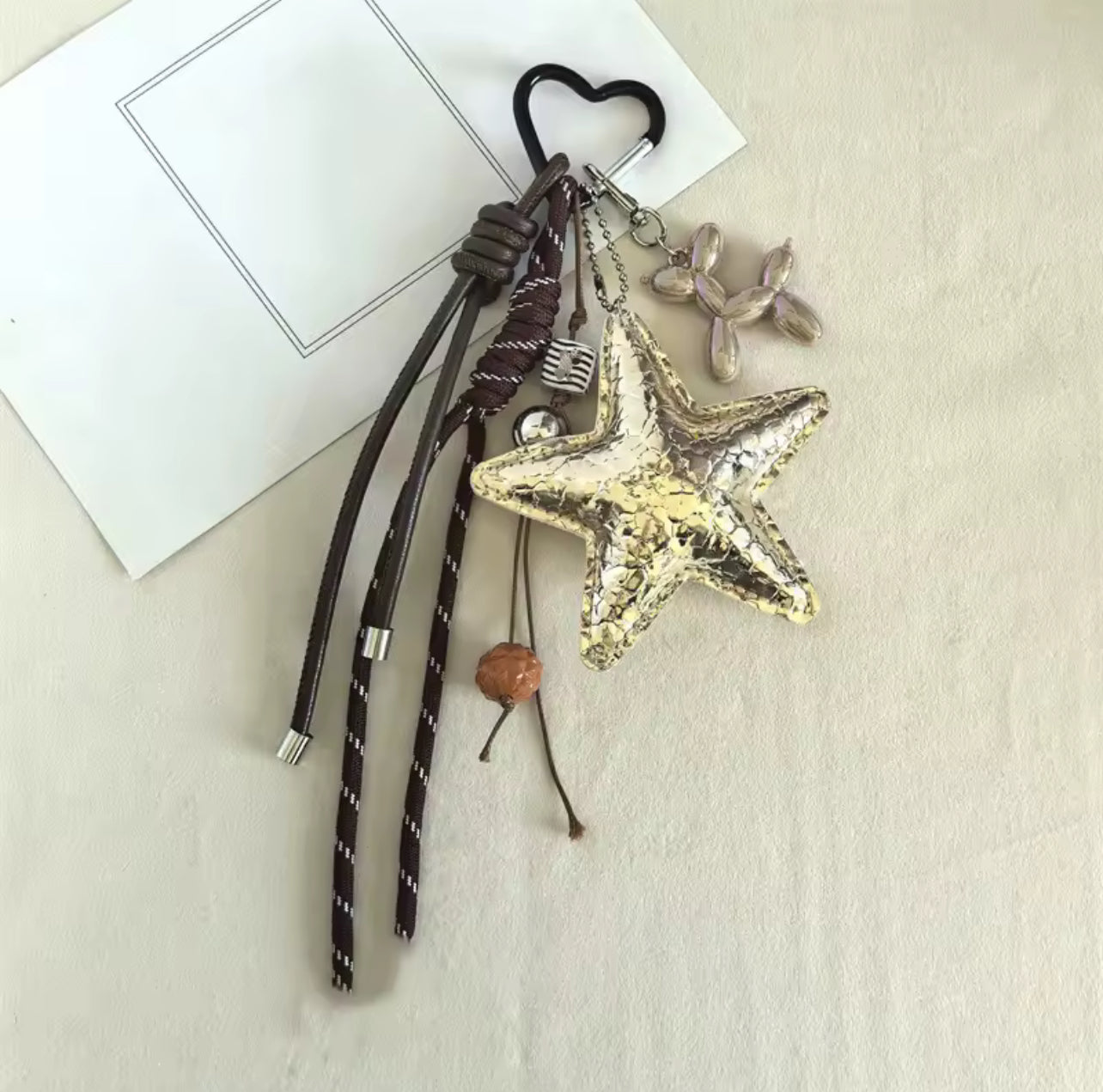 🌟 Gold Star Charm Keychain – Modern Joy Edition